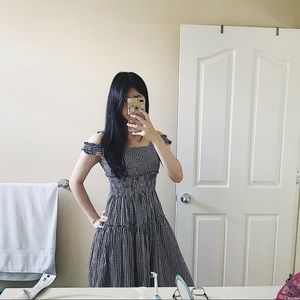 NWOT gingham midi dress